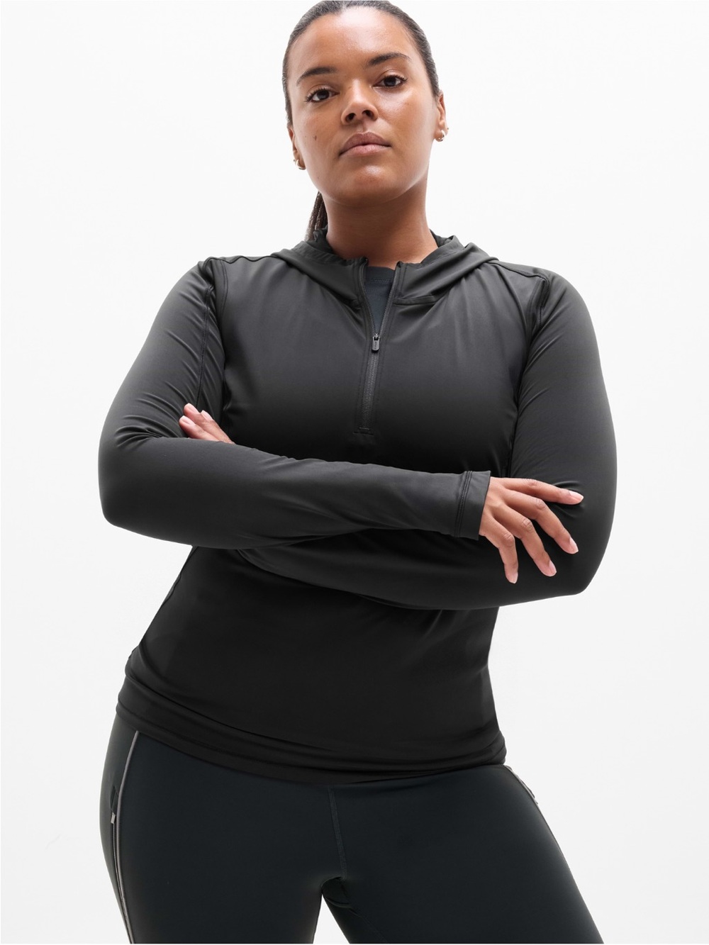 Athleta Summit Half Zip Hoodie - Elm